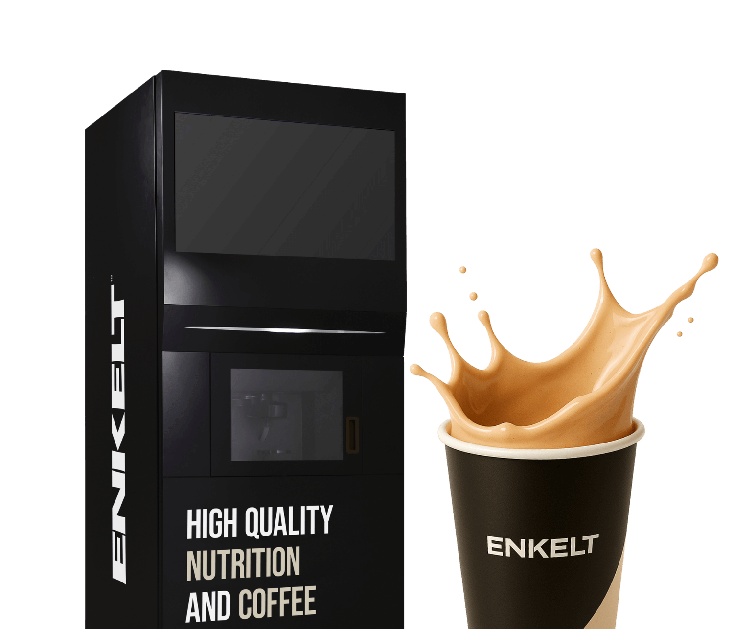 fuelstation dryckesautomtat med kaffe och funktionsdrycker